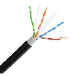 Cat6 Cable FTP 23AWG Outdoor PVC+PE double shield  305m drum-Black